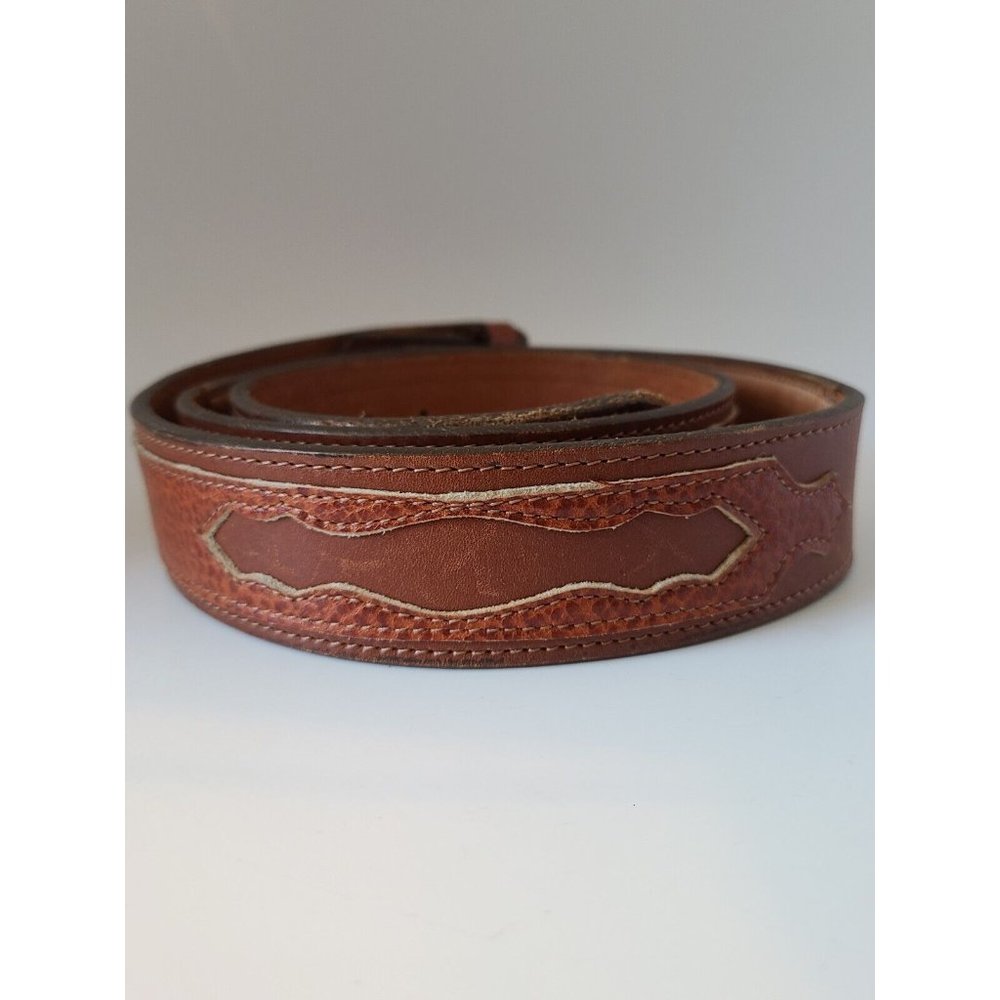 Vintage Men NOCONA Belt Co Kona Kut Hand Tooled Leather Belt 40